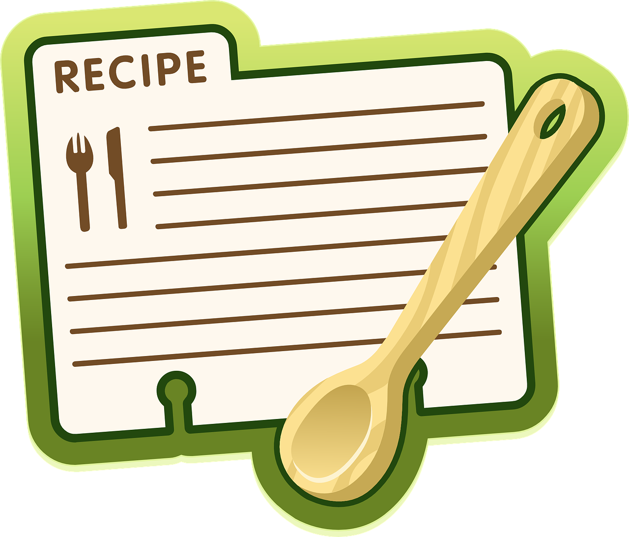 Recipe Card and Spoon