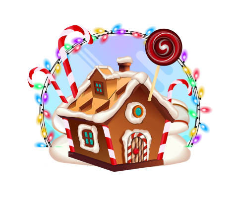 Gingerbread house with candy