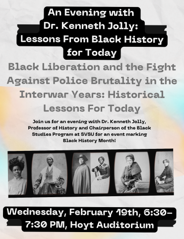 Flier for Black History Month speaker