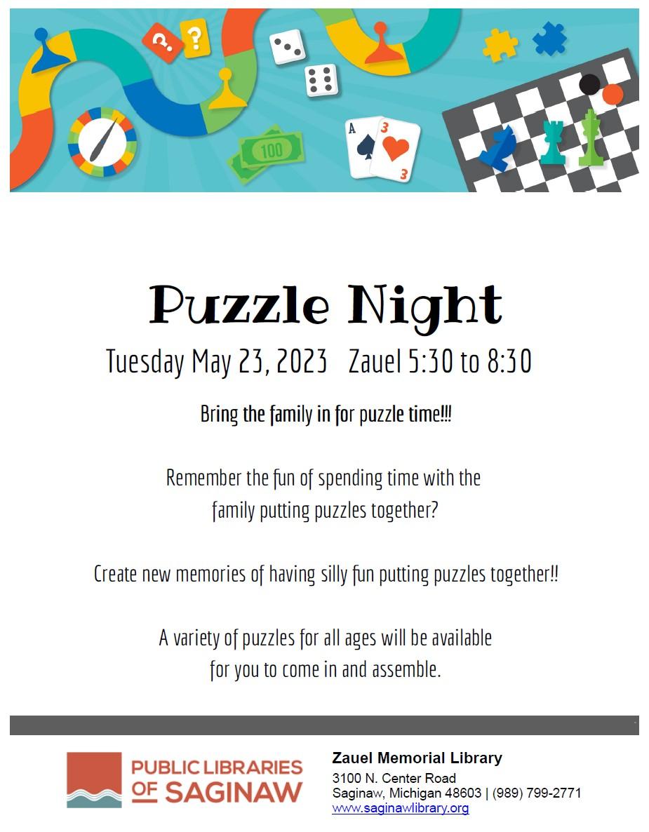 Puzzle Night at Zauel flyer