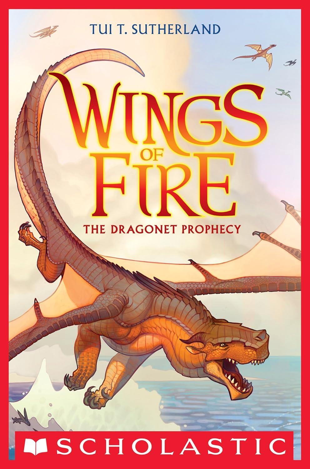 The cover of this month's book, The Dragonet Prophecy